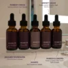 Scentral Zone's beard oils displayed with each scent and description.