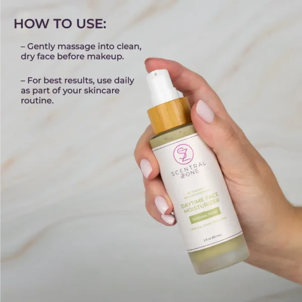 Scentral Zone redness control moisturizer with skin-soothing botanicals.
