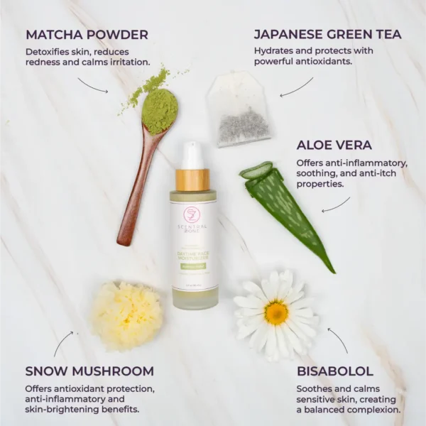 Scentral Zone soothing moisturizer for redness prone skin with calming ingredients.