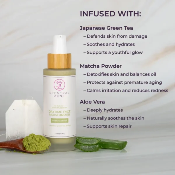 Scentral Zone calming face moisturizer wit anti-redness ingredients for daily use.