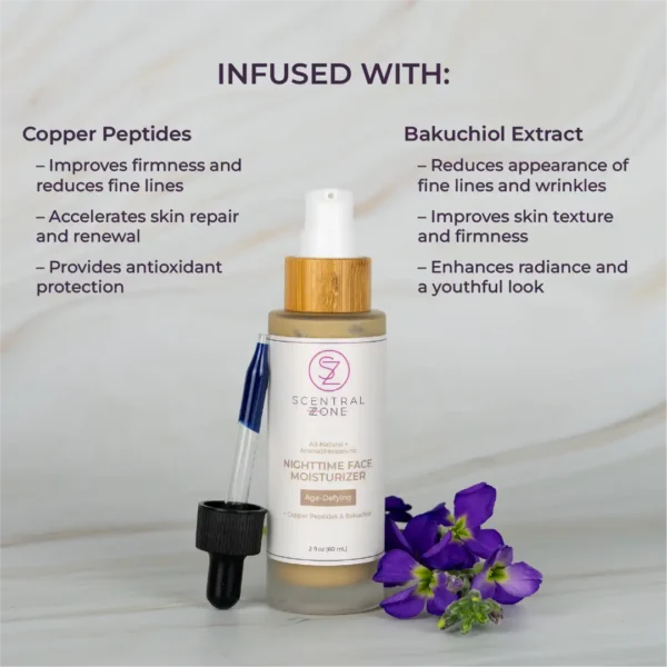 Scentral Zone natural age-defying moisturizer with essential oils nd collagen-boosting herbs.